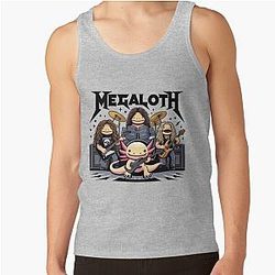 Axolotl Rock Band T-shirt - Megadeth Parody, If Megadeth were Axolotls Tank Top