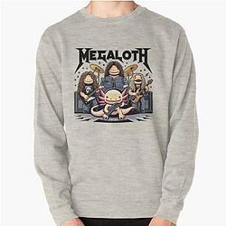 Axolotl Rock Band T-shirt - Megadeth Parody, If Megadeth were Axolotls Pullover Sweatshirt