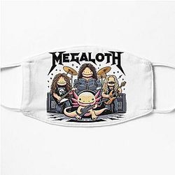 Axolotl Rock Band T-shirt - Megadeth Parody, If Megadeth were Axolotls Flat Mask