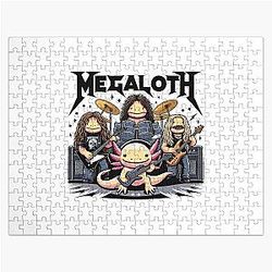 Axolotl Rock Band T-shirt - Megadeth Parody, If Megadeth were Axolotls Jigsaw Puzzle
