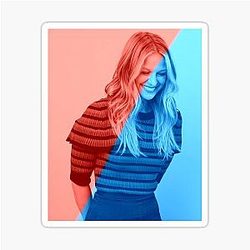 Cute Melissa Benoist Blue Background Sticker