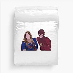 Melissa Benoist and Grant Gustin Duvet Cover