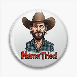 Mamãe tentou Merle Haggard Pino de Caricatura