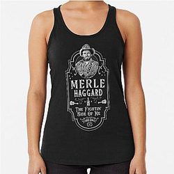 Merle Haggard The Fightin Side Me Tribute Racerback Tank Top