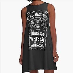 Muskogee Whiskey Merle Haggard A-Line Dress