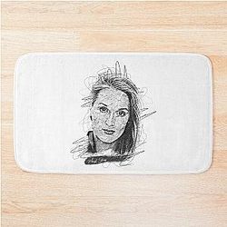 Meryl Streep Abstract Sketch Design Bath Mat