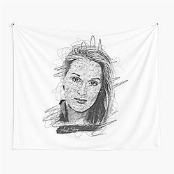 Meryl Streep Abstract Art Sketch Design Tapestry