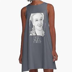 Meryl Streep framed, pop art black and white digital handmade by Iona Art A-Line Dress