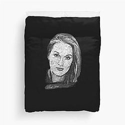 Meryl Streep Abstract Sketch Art Duvet Cover
