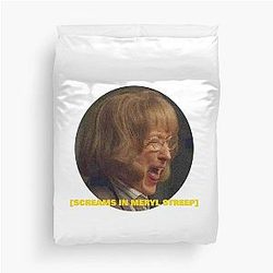 Screams in Big Lies Duvet Cover featuring Meryl Streep