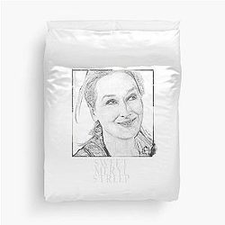 Meryl Streep framed, black and white pop art digital handmade by Iona Art Duvet Cover
