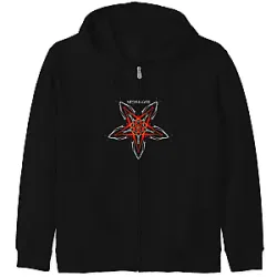 Meshuggah Zipped Hoodies - Red Star Chaos Symbol Graphic