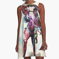 Metallic Rouge Anime  A-Line Dress
