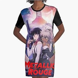 Metallic Rouge アニメ グラフィック Tシャツ ドレス