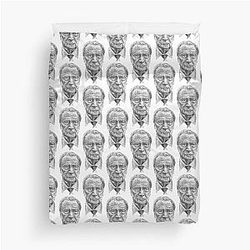 Scribbled Michael Caine Duvet Cover