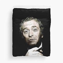 Michael Caine Abstract Portrait Fan Art Tribute to a Legend Duvet Cover