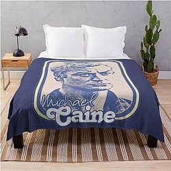 Michael Caine Retro 60s Fan Art Design Throw Blanket