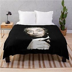 Michael Caine Abstract Portrait Fan Art Tribute to a Legend Throw Blanket