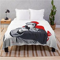 Michael Caine An illustration by Paul Cemmick Throw Blanket