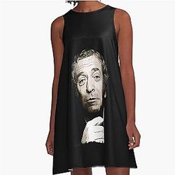 Michael Caine Abstract Portrait Fan Art A-Line Dress Tribute to a Legend