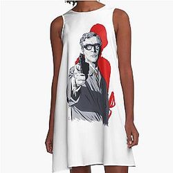 Michael Caine - An Illustration by Paul Cemmick A-Line Dress