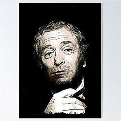 Michael Caine Abstract Portrait Fan Art Tribute to the Legend Poster