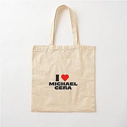 I Love Michael Cera Black Cotton Tote Bag