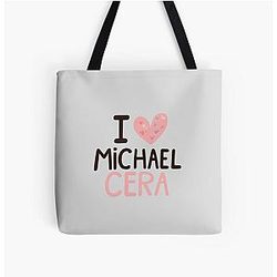 I Love Michael Cera All Over Print Tote Bag