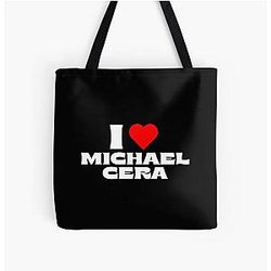 I Love Michael Cera White Font Tote Bag