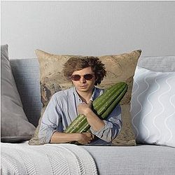 Michael Cera Holding a Cactus in the Desert Throw Pillow