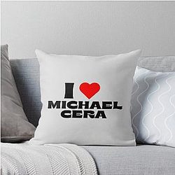 I Love Michael Cera Black Throw Pillow