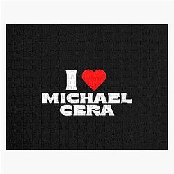 I Love Michael Cera White Jigsaw Puzzle