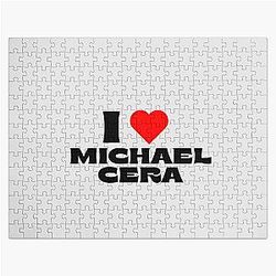 I Love Michael Cera Black Fonts Jigsaw Puzzle