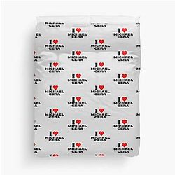 I Love Michael Cera Black Duvet Cover