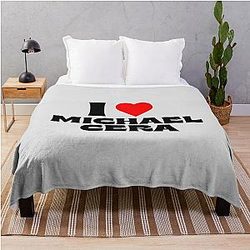 I Love Michael Cera Black Throw Blanket