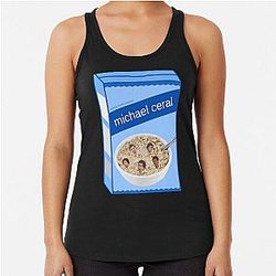 Michael Cera Cereal Box Racerback Tank Top