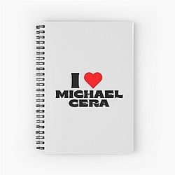 I Love Michael Cera Black Spiral Notebook