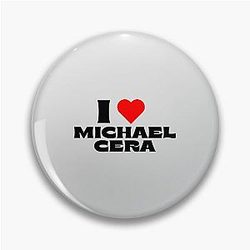 I Love Michael Cera Black Pin