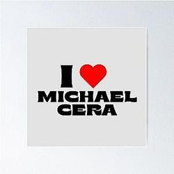 I Love Michael Cera Black Fonts Poster