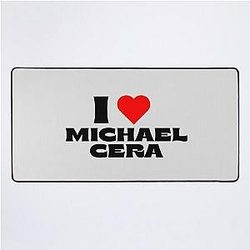 I Love Michael Cera Black Desk Mat