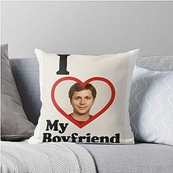 Michael Cera I love my boyfriend funny meme gift throw pillow