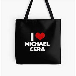 I Love Michael Cera All Over Print Tote Bag