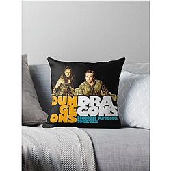 Dungeons & Dragons: Honor Among Thieves 2023 Chris Pine as Edgin Michelle Rodriguez as Holga fan works graphic design by ironpaette Throw Pillow