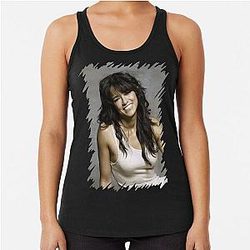 Michelle Rodriguez Celebrity Oil Paint Art Racerback Tank Top