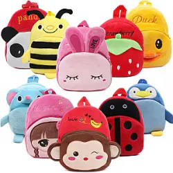 Mickey Mouse Plush Backpack Children's Baby Schoolbag SpidSuffolk Hello Kitty TrueMouse Minnie Winnie The Pooh Stitch