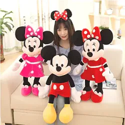 35-100cm Big Size Kawaii Stuffed Mickey&Minnie Mouse Plush Toy Soft Pillow Goofy Pluto Donald Duck Dolls Birthday Wedding Gifts
