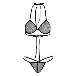 See-through Bra Top with G-string Thong Swimming Suit Micro Bikini MB1801