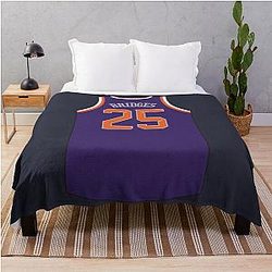 Mikal Bridges Jersey Purple Throw Blanket