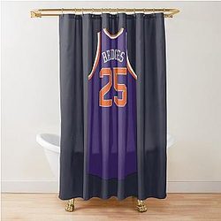 Mikal Bridges Jersey Purple Shower Curtain