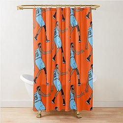 Mikal Bridges 3 Point Celebration Shower Curtain